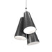 Accord Lighting - Three Light Pendant - Conical - Organic Grey- Union Lighting Luminaires Decor