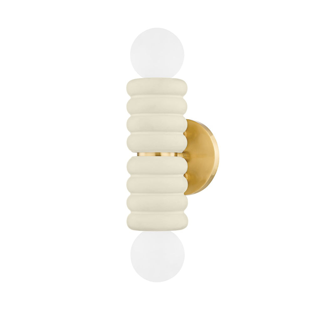 Mitzi Canada - Two Light Wall Sconce - Bibi - Aged Brass/Ceramic Antique Ivory- Union Lighting Luminaires Decor