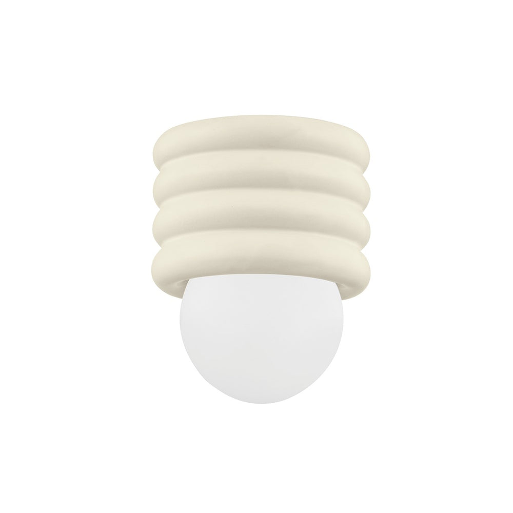 Mitzi Canada - One Light Flush Mount - Bibi - Aged Brass/Ceramic Antique Ivory- Union Lighting Luminaires Decor