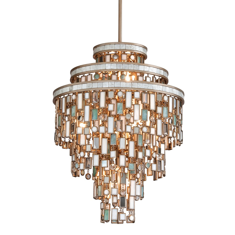 Corbett Lighting Canada - Seven Light Chandelier - Dolcetti - Champagne Leaf- Union Lighting Luminaires Decor