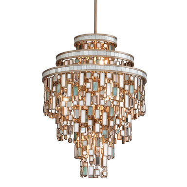 Corbett Lighting Canada - Seven Light Chandelier - Dolcetti - Champagne Leaf- Union Lighting Luminaires Decor