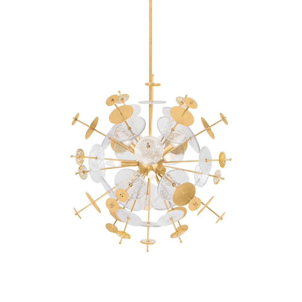 Corbett Lighting Canada - Nine Light Chandelier - Gleason - Vintage Gold Leaf- Union Lighting Luminaires Decor