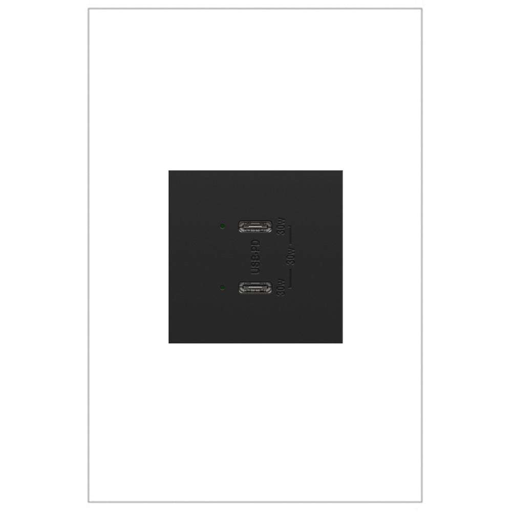 Legrand Canada - Ultra-Fast Plus Power Delivery USB Type-C/C Outlet Module - Graphite- Union Lighting Luminaires Decor
