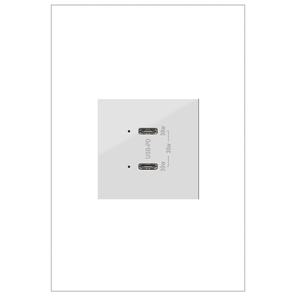 Legrand Canada - Ultra-Fast Plus Power Delivery USB Type-C/C Outlet Module - White- Union Lighting Luminaires Decor