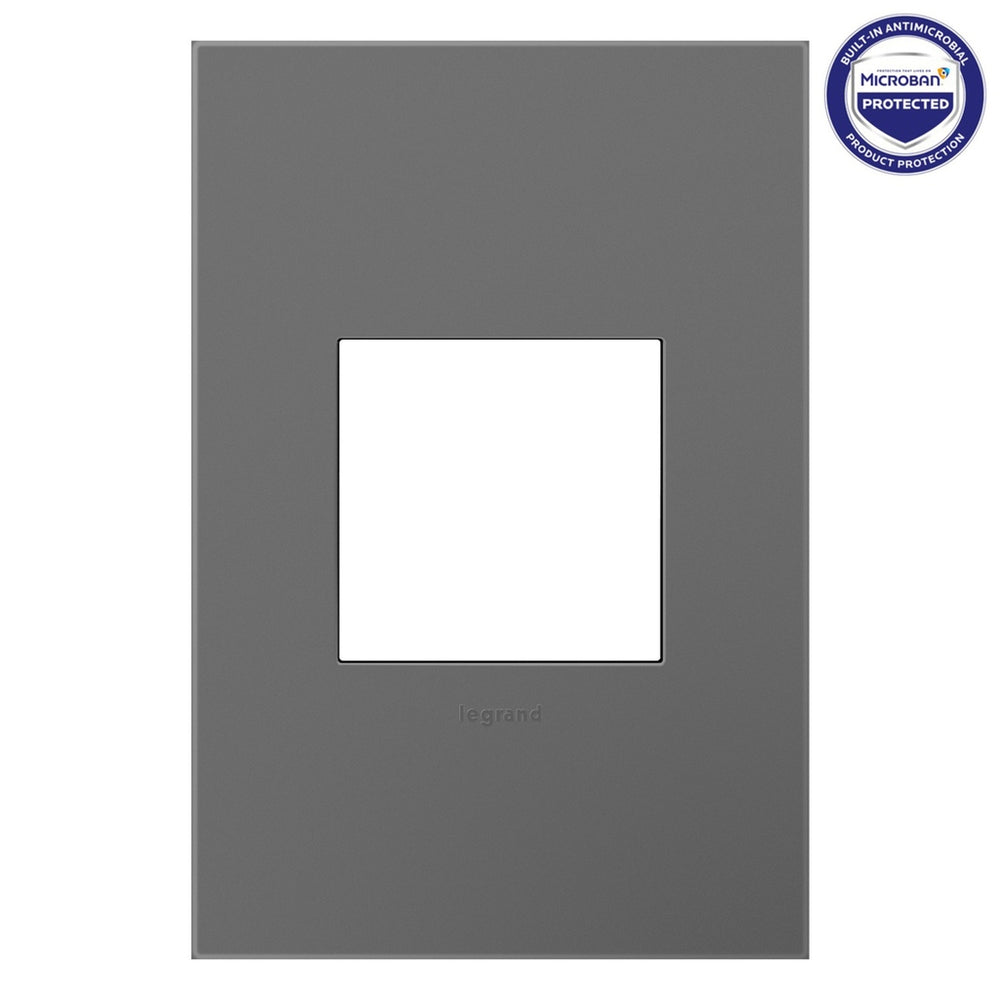 Legrand Canada - One-Gang Screwless Wall Plate with Microban - Adorne - Magnesium- Union Lighting Luminaires Decor