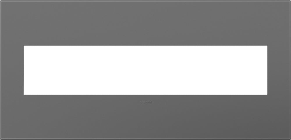 Legrand Canada - Five-Gang Screwless Wall Plate with Microban - Adorne - Magnesium- Union Lighting Luminaires Decor