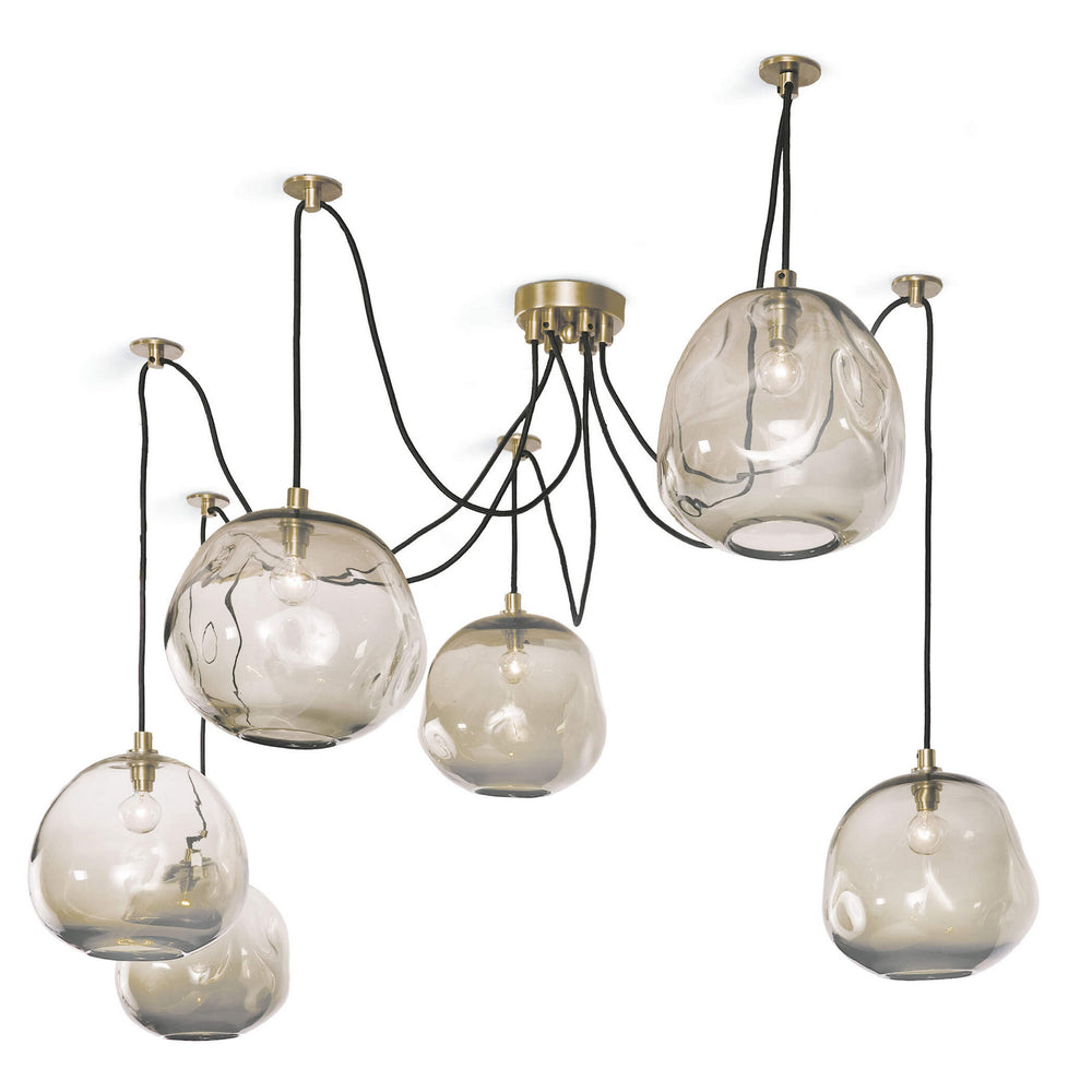 Regina Andrew Canada - Six Light Chandelier - Molten - Natural Brass- Union Lighting Luminaires Decor