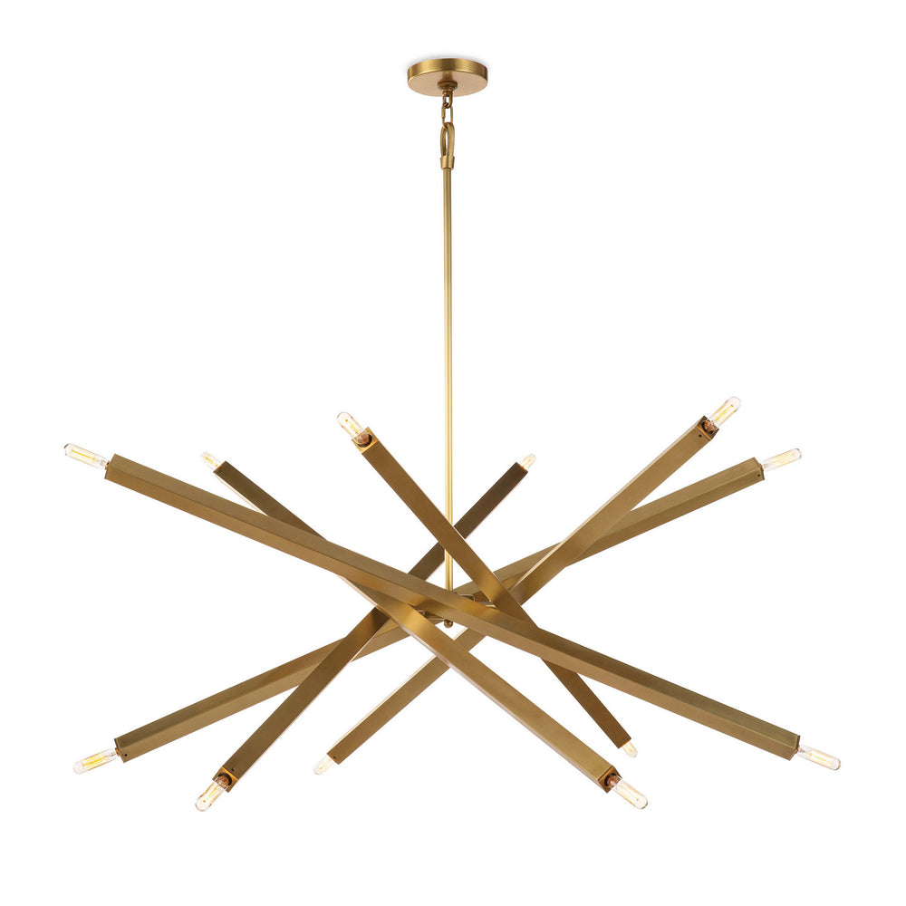 Regina Andrew Canada - 12 Light Chandelier - Viper - Natural Brass- Union Lighting Luminaires Decor
