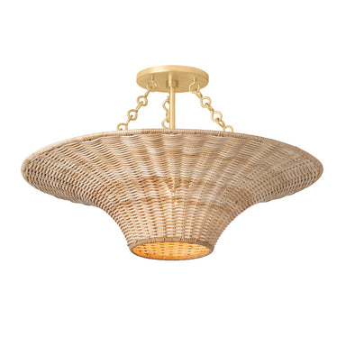 Troy Lighting Canada - One Light Semi Flush Mount - Ketan - Vintage Gold Leaf- Union Lighting Luminaires Decor
