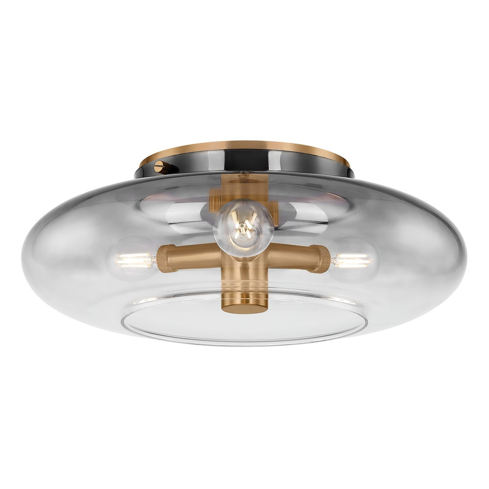 Troy Lighting Canada - Three Light Flush Mount - Gunner - Patina Brass- Union Lighting Luminaires Decor