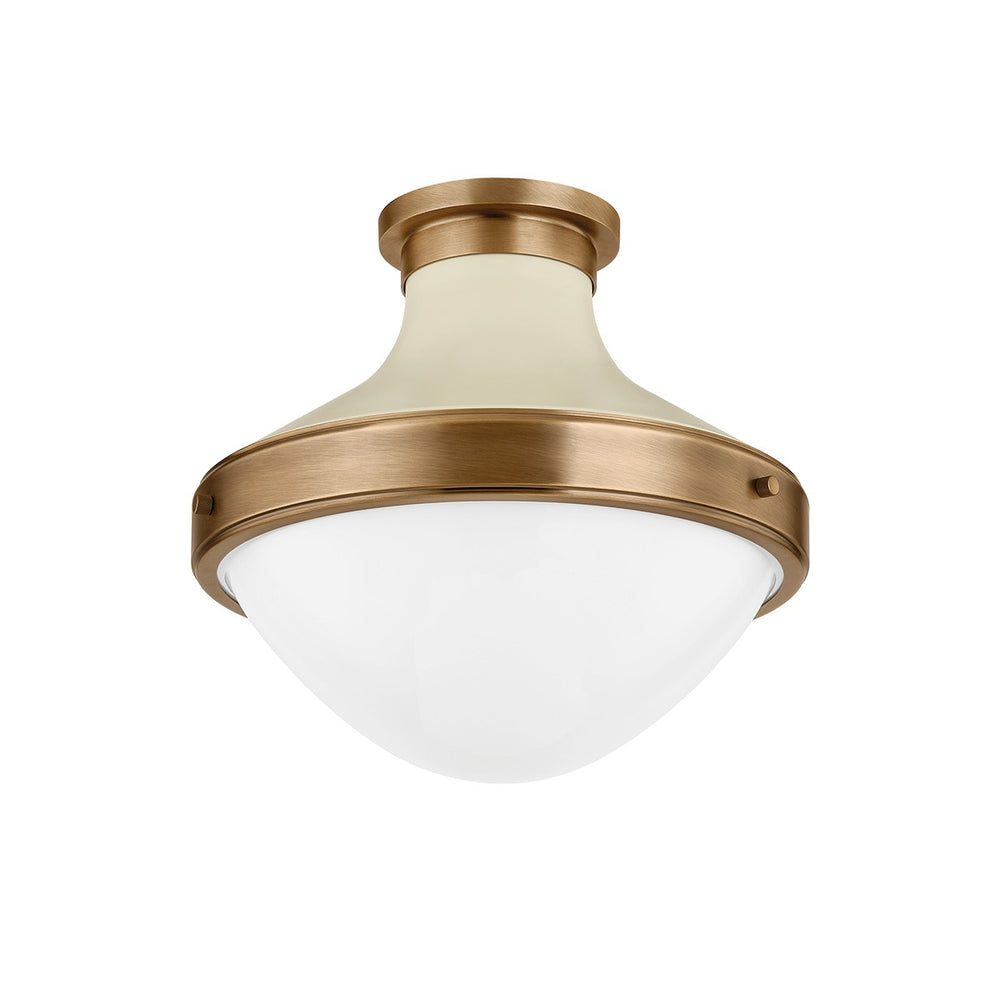 Troy Lighting Canada - One Light Flush Mount - Maxton - Patina Brass And Soft Sand- Union Lighting Luminaires Decor
