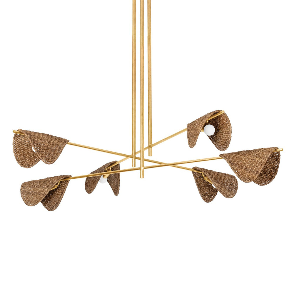 Troy Lighting Canada - Six Light Chandelier - Barnaby - Vintage Gold Leaf- Union Lighting Luminaires Decor