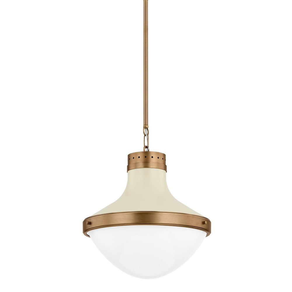 Troy Lighting Canada - One Light Pendant - Maxton - Patina Brass And Soft Sand- Union Lighting Luminaires Decor