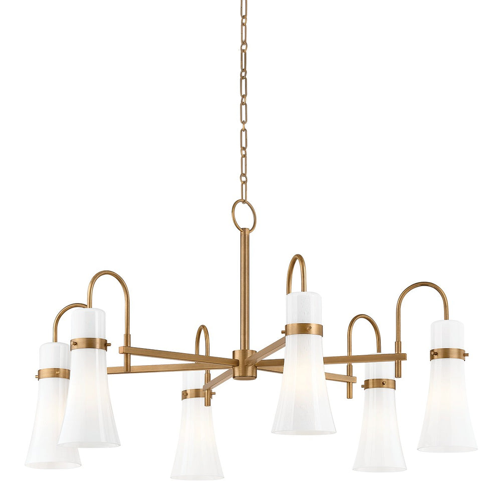 Troy Lighting Canada - Six Light Chandelier - Maple - Patina Brass- Union Lighting Luminaires Decor