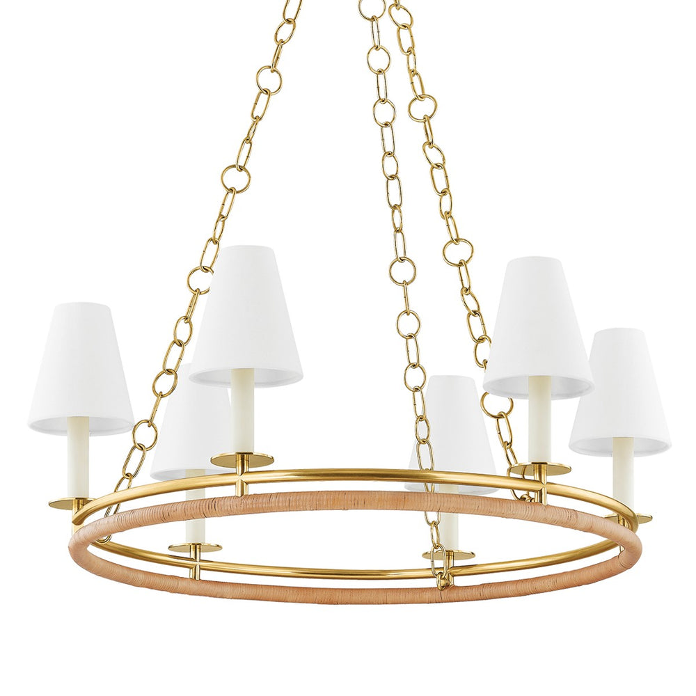 Hudson Valley Canada - Six Light Chandelier - Swanton - Aged Brass- Union Lighting Luminaires Decor