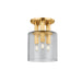 Hudson Valley Canada - Three Light Flush Mount - Crystler - Aged Brass- Union Lighting Luminaires Decor