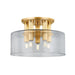 Hudson Valley Canada - Five Light Flush Mount - Crystler - Aged Brass- Union Lighting Luminaires Decor