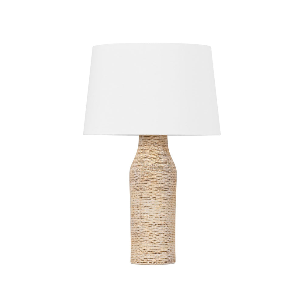 Hudson Valley Canada - One Light Table Lamp - Medina - Aged Brass/Ceramic Basketweave- Union Lighting Luminaires Decor