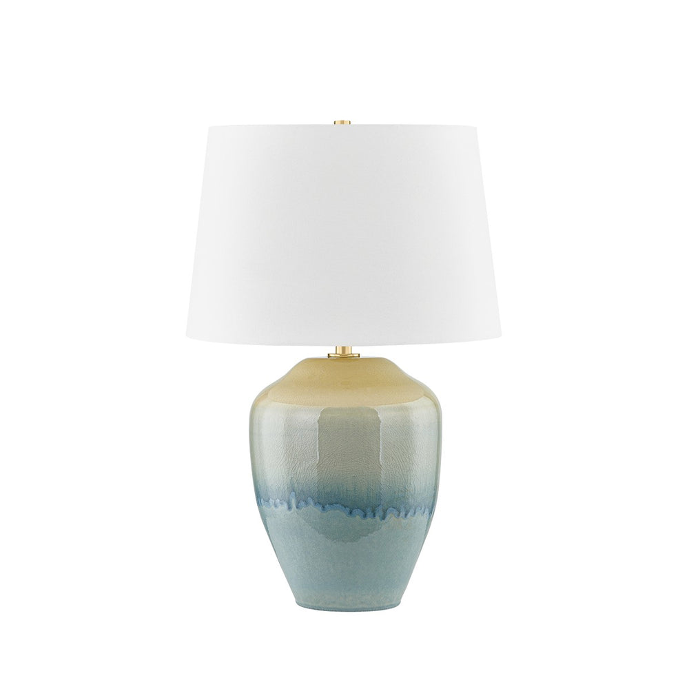 Hudson Valley Canada - One Light Table Lamp - Montville - Aged Brass/Ceramic Crackle Emerald Tide- Union Lighting Luminaires Decor