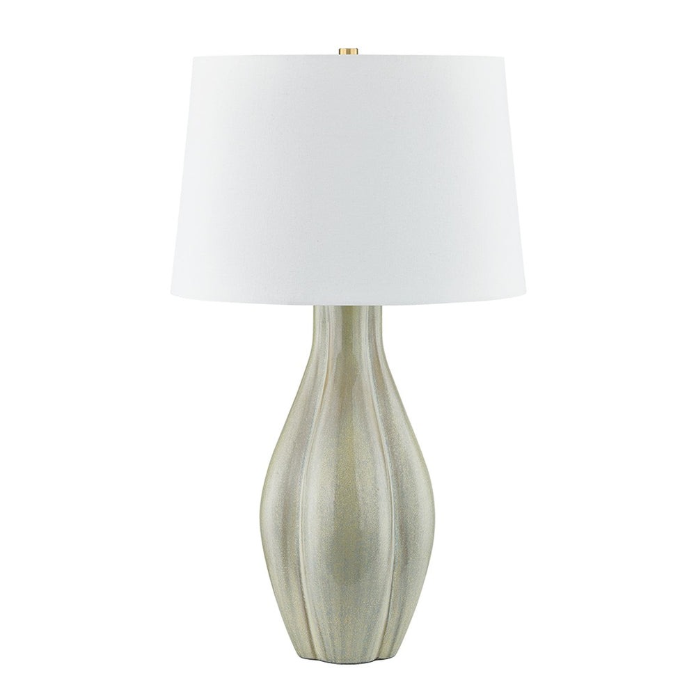 Hudson Valley Canada - One Light Table Lamp - Galloway - Aged Brass/Ceramic Coastal Green- Union Lighting Luminaires Decor