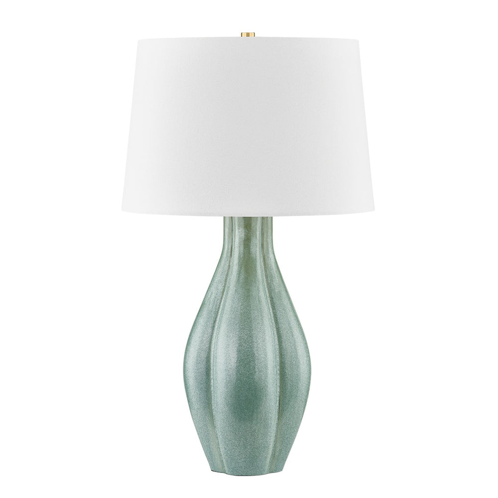Hudson Valley Canada - One Light Table Lamp - Galloway - Aged Brass/Ceramic Moss Ivory- Union Lighting Luminaires Decor