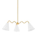 Mitzi Canada - Three Light Chandelier - Onda - Aged Brass- Union Lighting Luminaires Decor