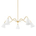Mitzi Canada - Five Light Chandelier - Onda - Aged Brass- Union Lighting Luminaires Decor