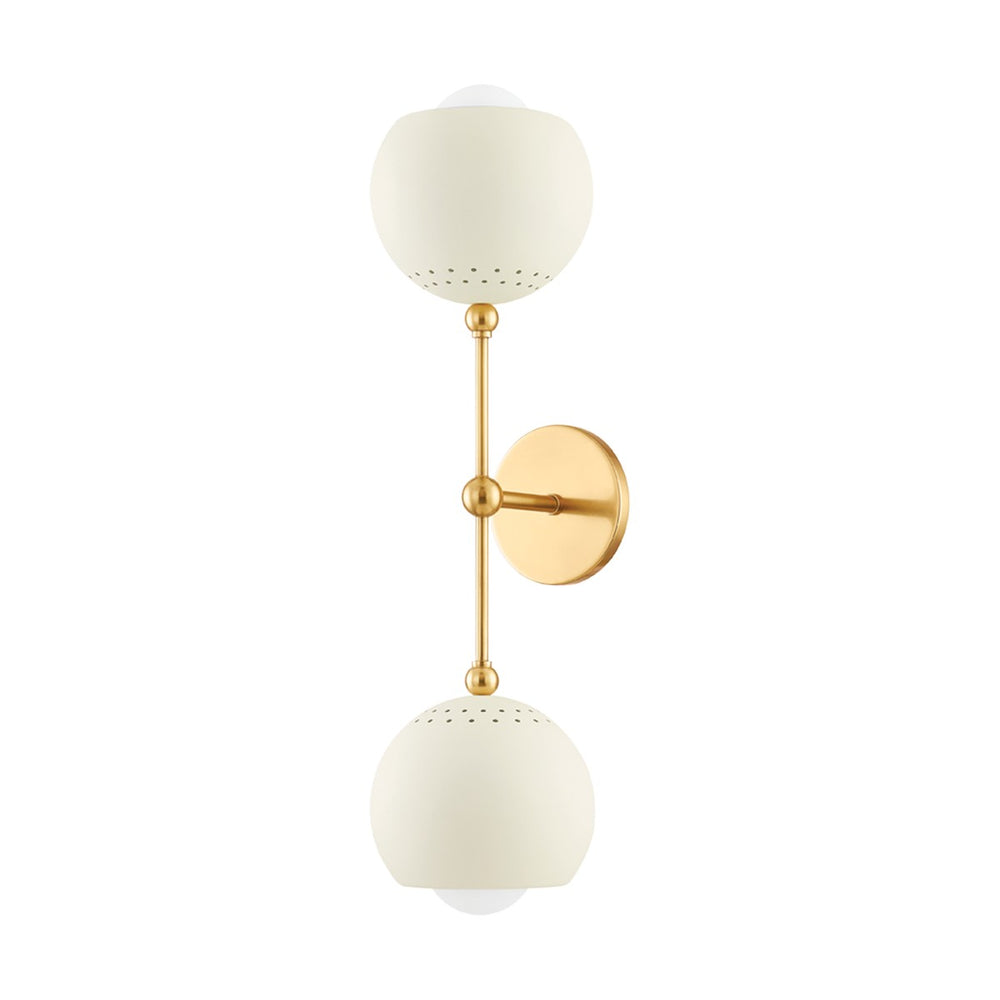 Mitzi Canada - Two Light Wall Sconce - Saylor - Aged Brass/Soft Cream- Union Lighting Luminaires Decor