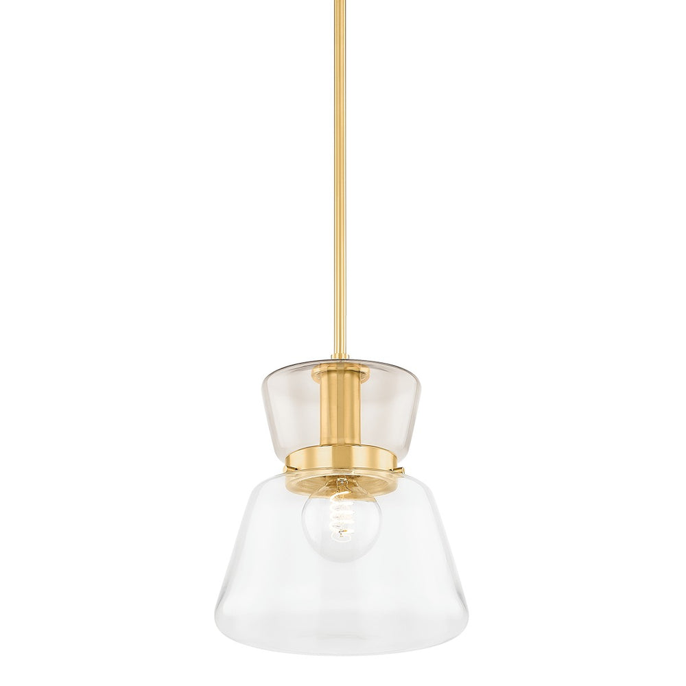 Mitzi Canada - One Light Pendant - Elodie - Aged Brass- Union Lighting Luminaires Decor