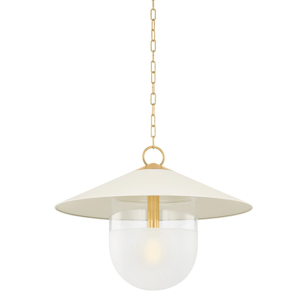 Mitzi Canada - One Light Pendant - Ressi - Aged Brass/Soft Cream- Union Lighting Luminaires Decor