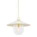 Mitzi Canada - One Light Pendant - Ressi - Aged Brass/Soft Cream- Union Lighting Luminaires Decor