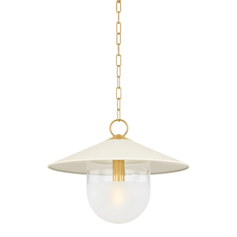 Mitzi Canada - One Light Pendant - Ressi - Aged Brass/Soft Cream- Union Lighting Luminaires Decor