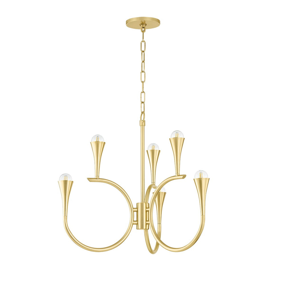 Mitzi Canada - Six Light Chandelier - Aviana - Aged Brass- Union Lighting Luminaires Decor