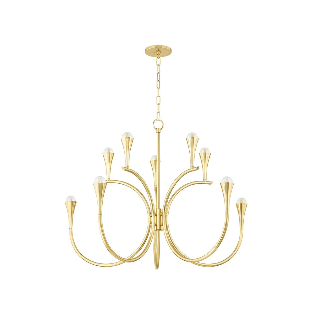 Mitzi Canada - Ten Light Chandelier - Aviana - Aged Brass- Union Lighting Luminaires Decor