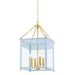 Mitzi Canada - Four Light Lantern - Rosalie - Aged Brass/Soft Arctic Blue- Union Lighting Luminaires Decor