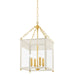 Mitzi Canada - Four Light Lantern - Rosalie - Aged Brass/Soft Cream- Union Lighting Luminaires Decor