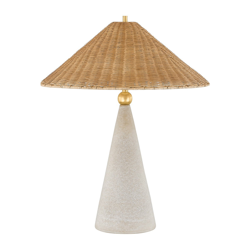 Mitzi Canada - One Light Table Lamp - Perilla - Aged Brass/ Ceramic Windswept White- Union Lighting Luminaires Decor