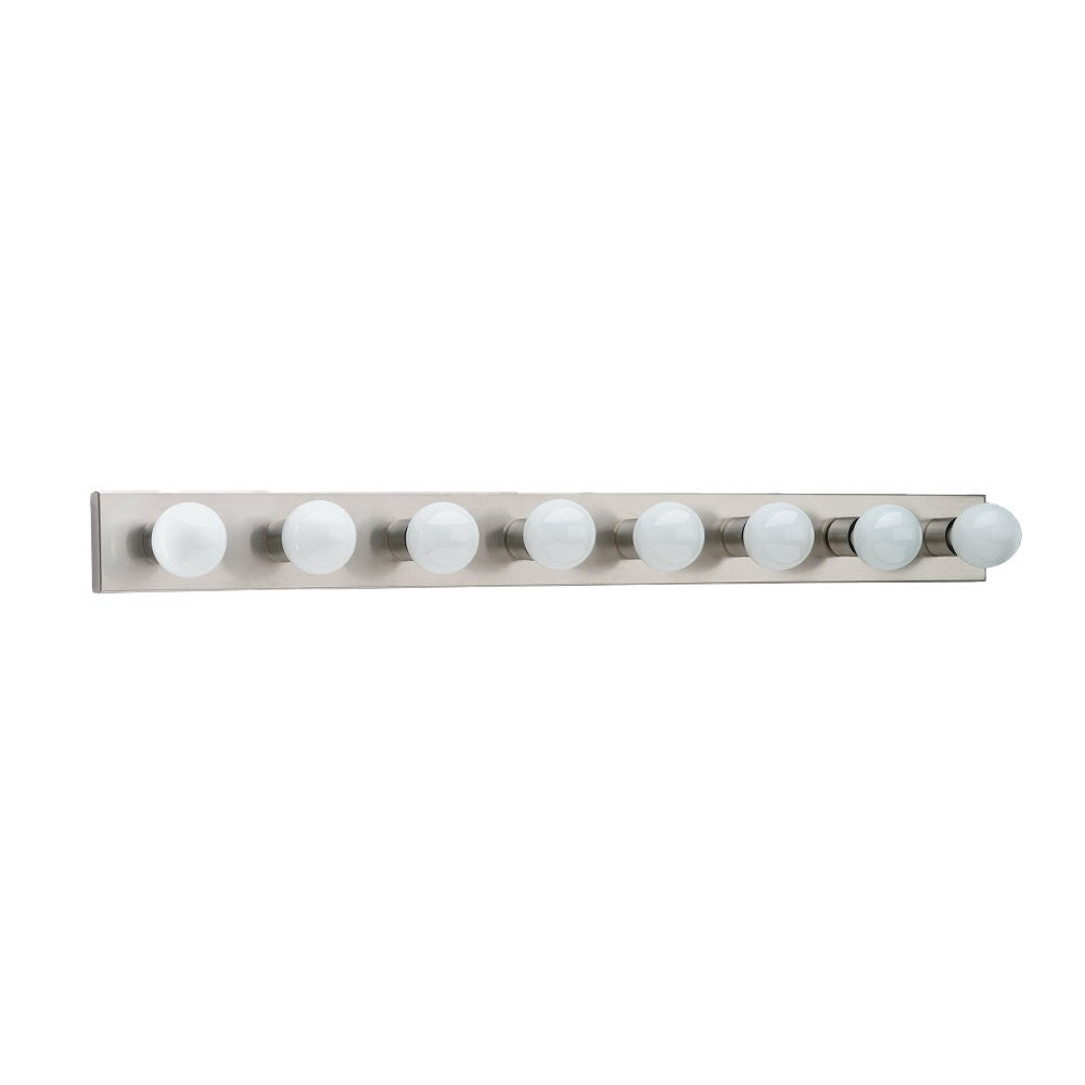 Generation Lighting Canada - Eight Light Wall / Bath - Center Stage - Brushed Stainless- Union Lighting Luminaires Decor