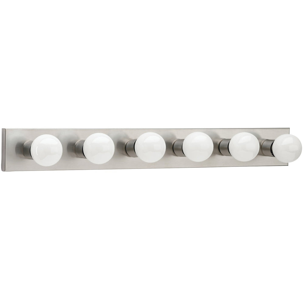 Generation Lighting Canada - Six Light Wall / Bath - Center Stage - Brushed Stainless- Union Lighting Luminaires Decor