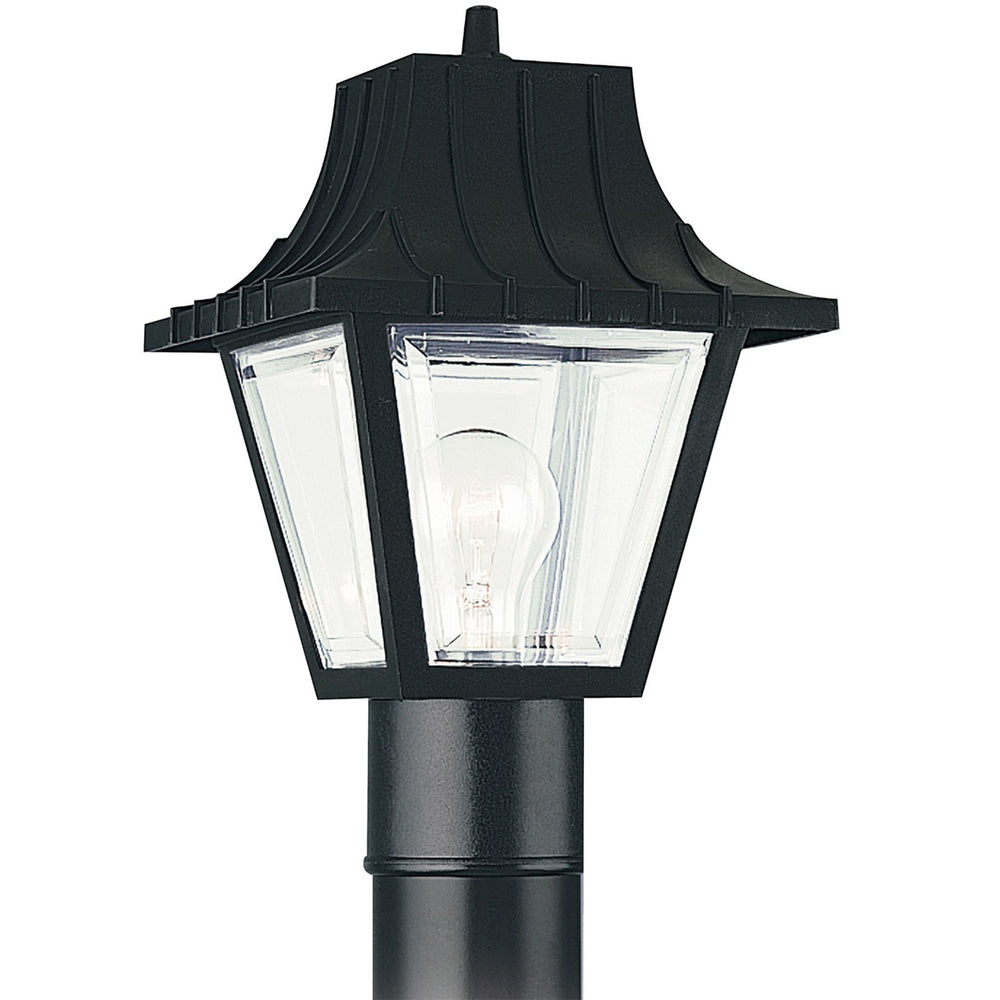 Generation Lighting Canada - One Light Outdoor Post Lantern - Polycarbonate Outdoor - Black- Union Lighting Luminaires Decor