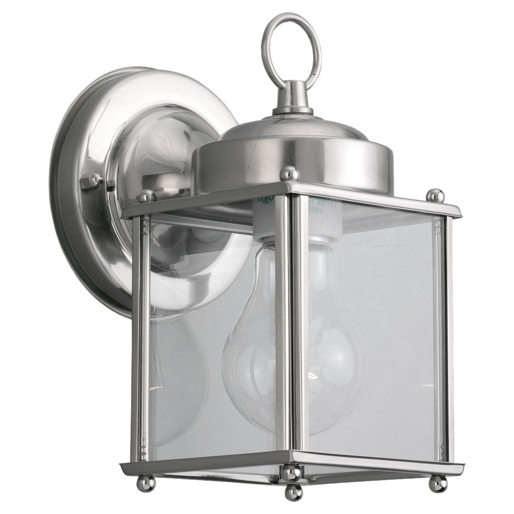 Generation Lighting Canada - One Light Outdoor Wall Lantern - New Castle - Antique Brushed Nickel- Union Lighting Luminaires Decor