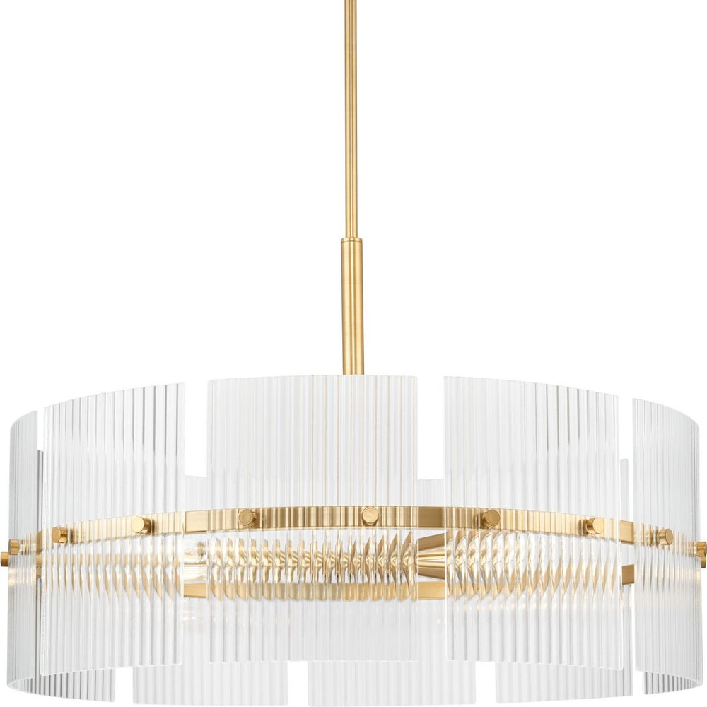 Progress Canada - Six Light Chandelier - Seville - Soft Gold- Union Lighting Luminaires Decor