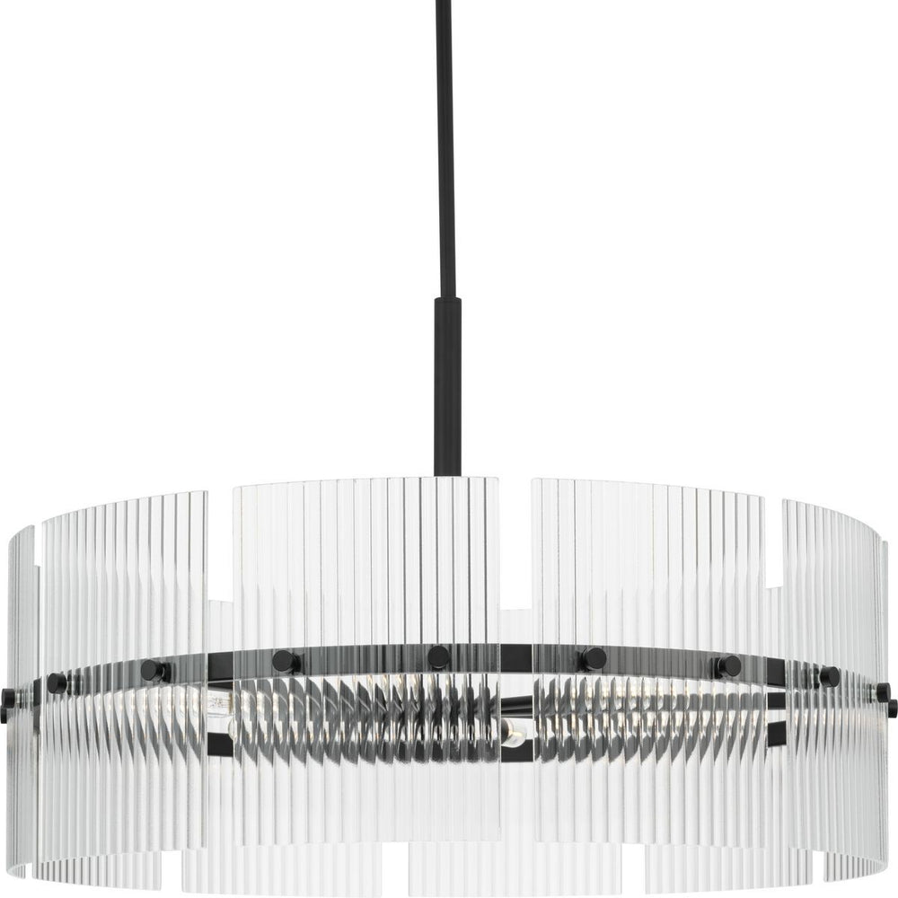 Progress Canada - Six Light Chandelier - Seville - Matte Black- Union Lighting Luminaires Decor