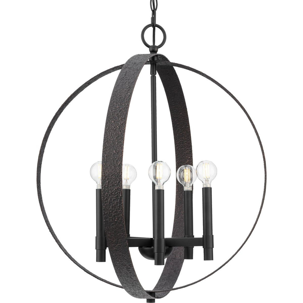 Progress Canada - Five Light Chandelier - Allegheny - Matte Black- Union Lighting Luminaires Decor