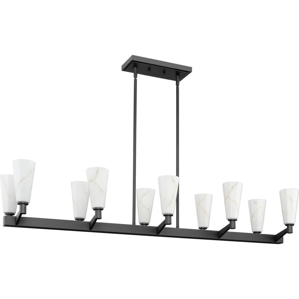 Progress Canada - Ten Light Linear Chandelier - Tosca - Matte Black- Union Lighting Luminaires Decor