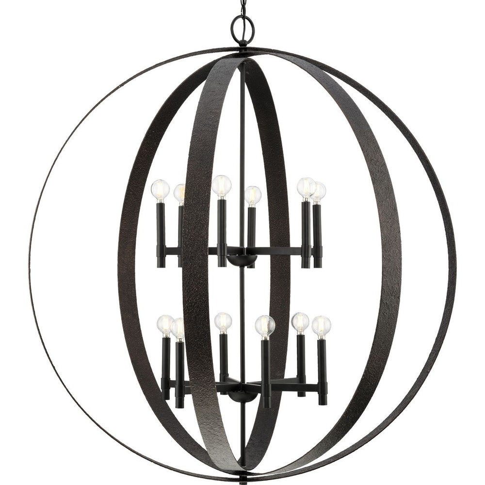 Progress Canada - 12 Light Chandelier - Allegheny - Matte Black- Union Lighting Luminaires Decor