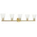 Dainolite Canada - Five Light Vanity - Vienna - Aged Brass- Union Lighting Luminaires Decor