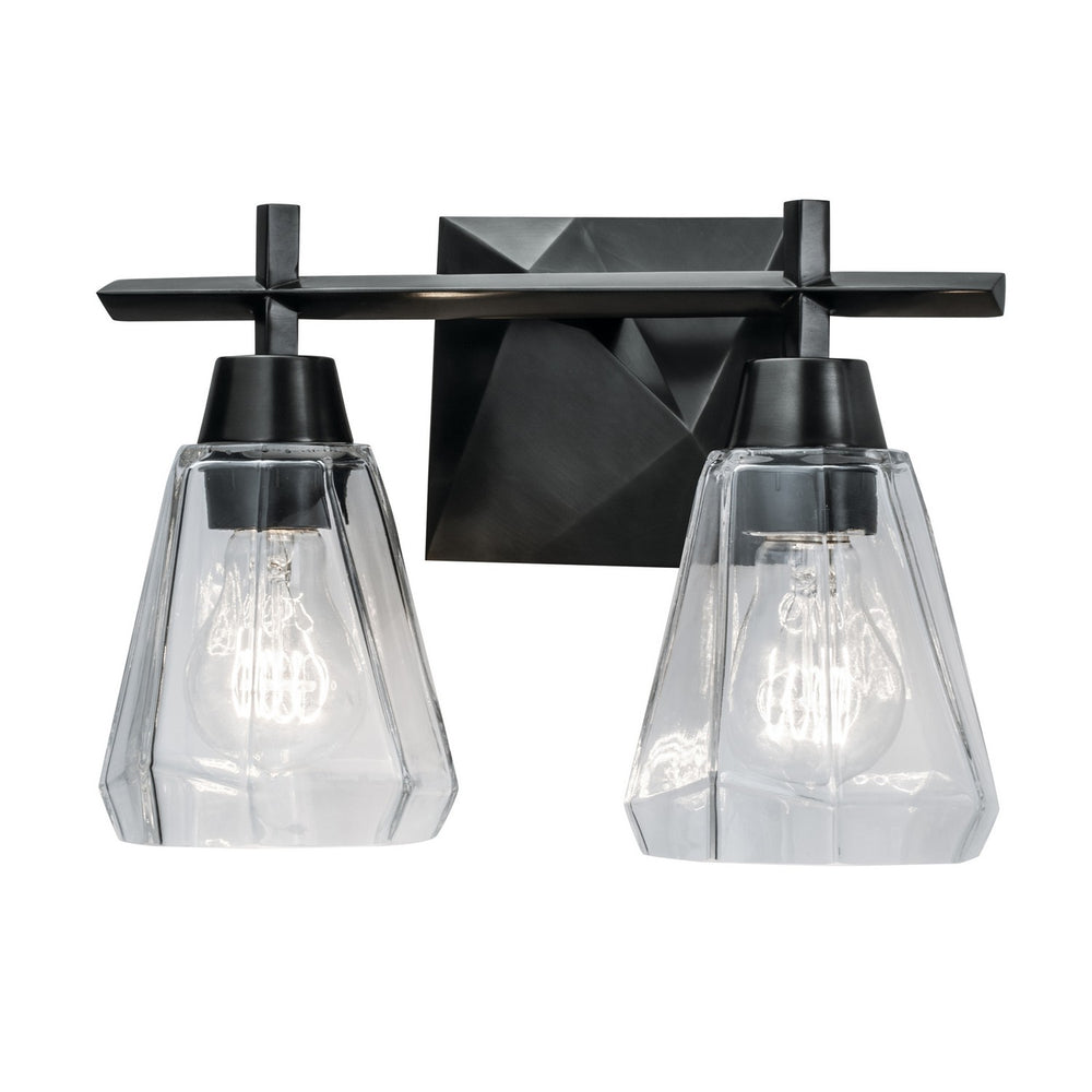 ELK Home - Two Light Vanity - Arctic Bath Series - Acid Dipped Black- Union Lighting Luminaires Decor