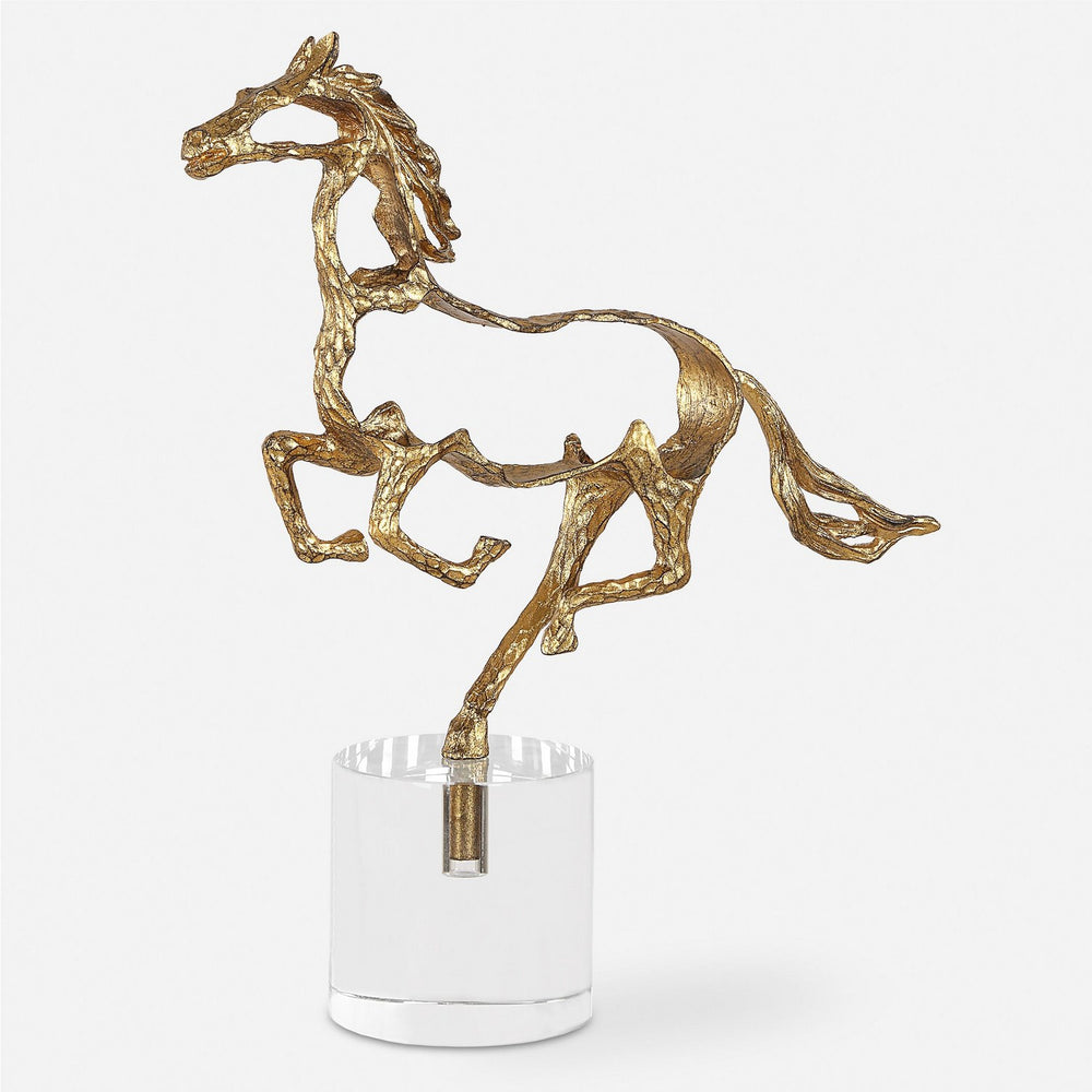 Uttermost - Sculpture - Gallop - Gold And Poised Atop- Union Lighting Luminaires Decor