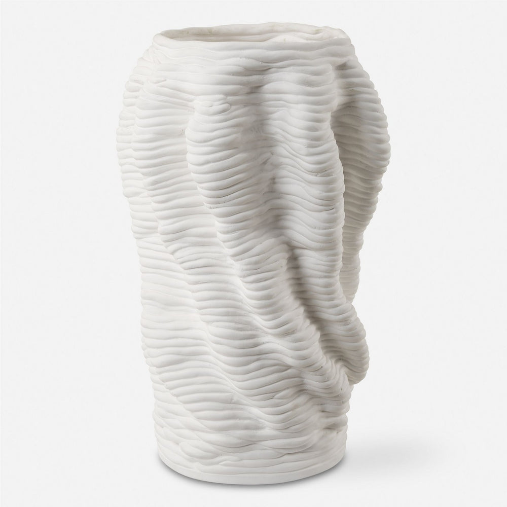 Uttermost - Vase - Stratified - Matte White- Union Lighting Luminaires Decor